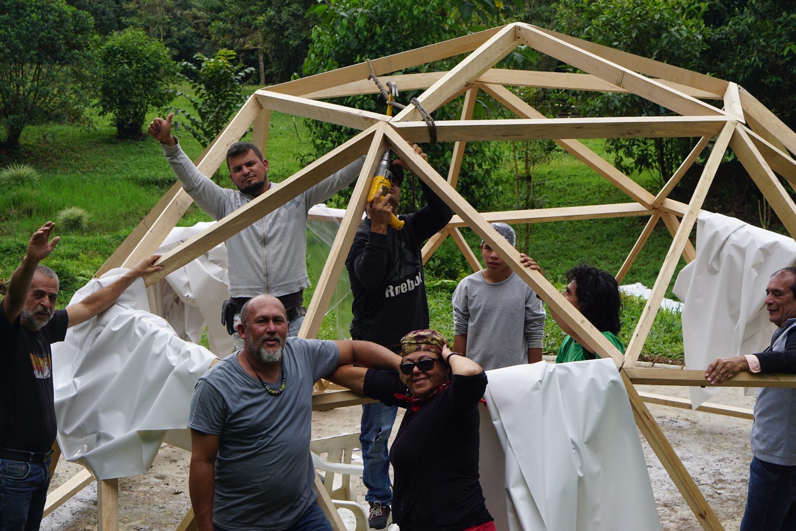La estructura terminada, lista para cubrir